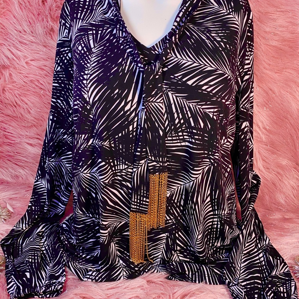 black print blouse by michael kors size s